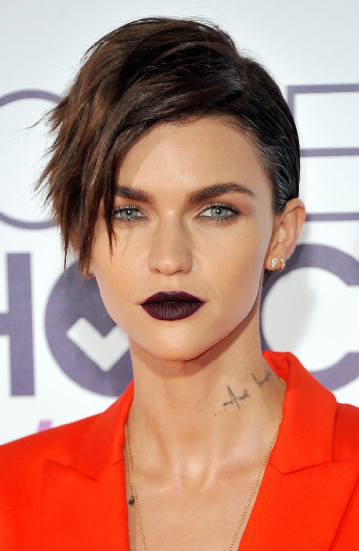 Ruby Rose's Deep Side Part Cut