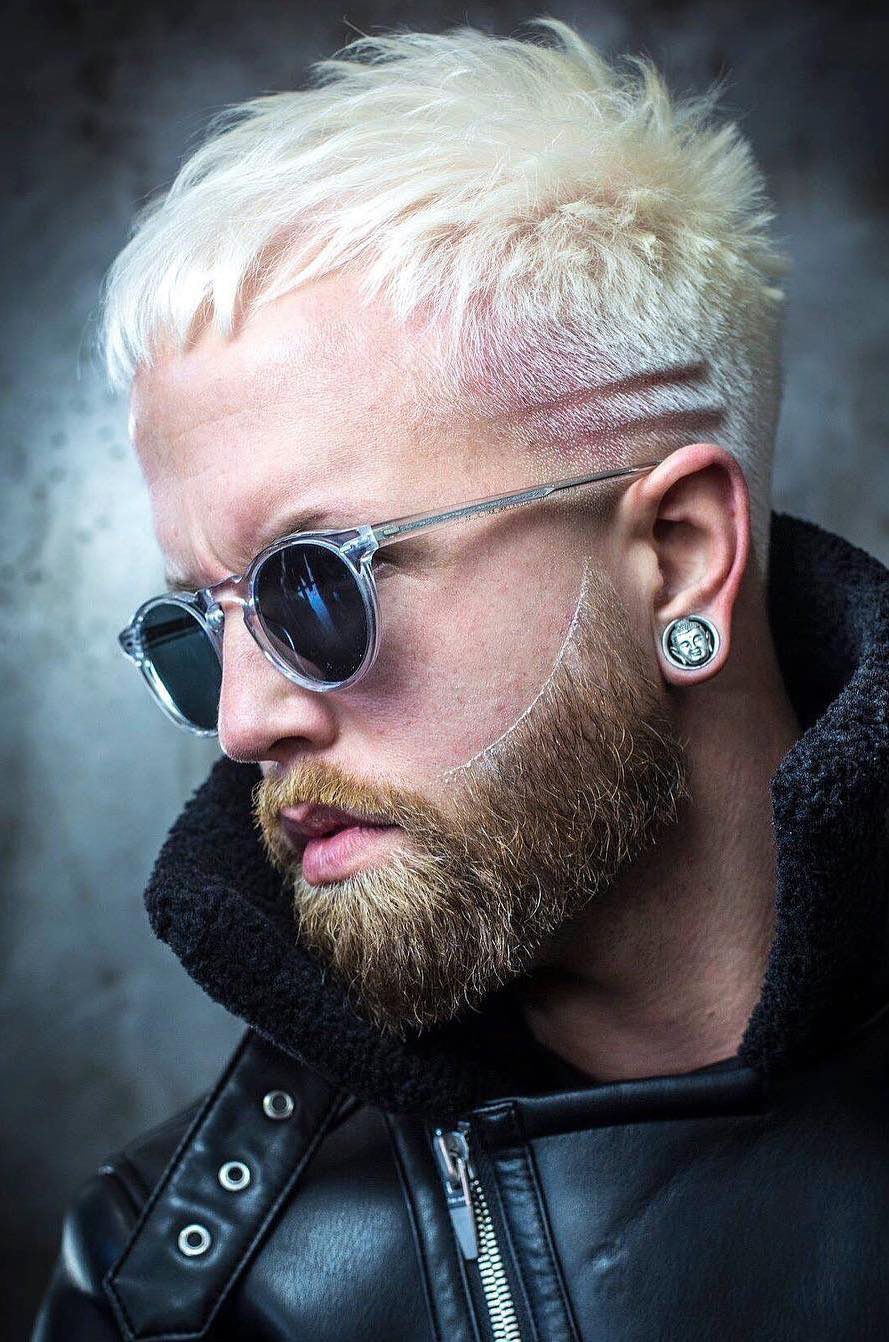 Rugged Shiny Blonde Beard with Frizzed Top