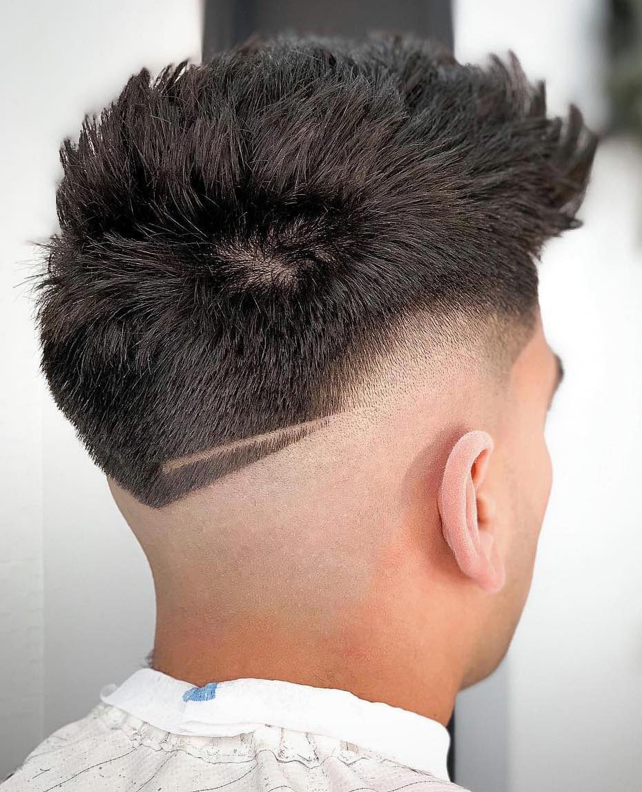 Semi-Drop Fade with Brush Up