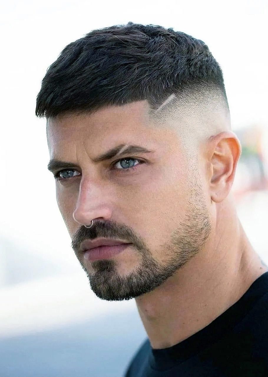 fade haircut white men with beard