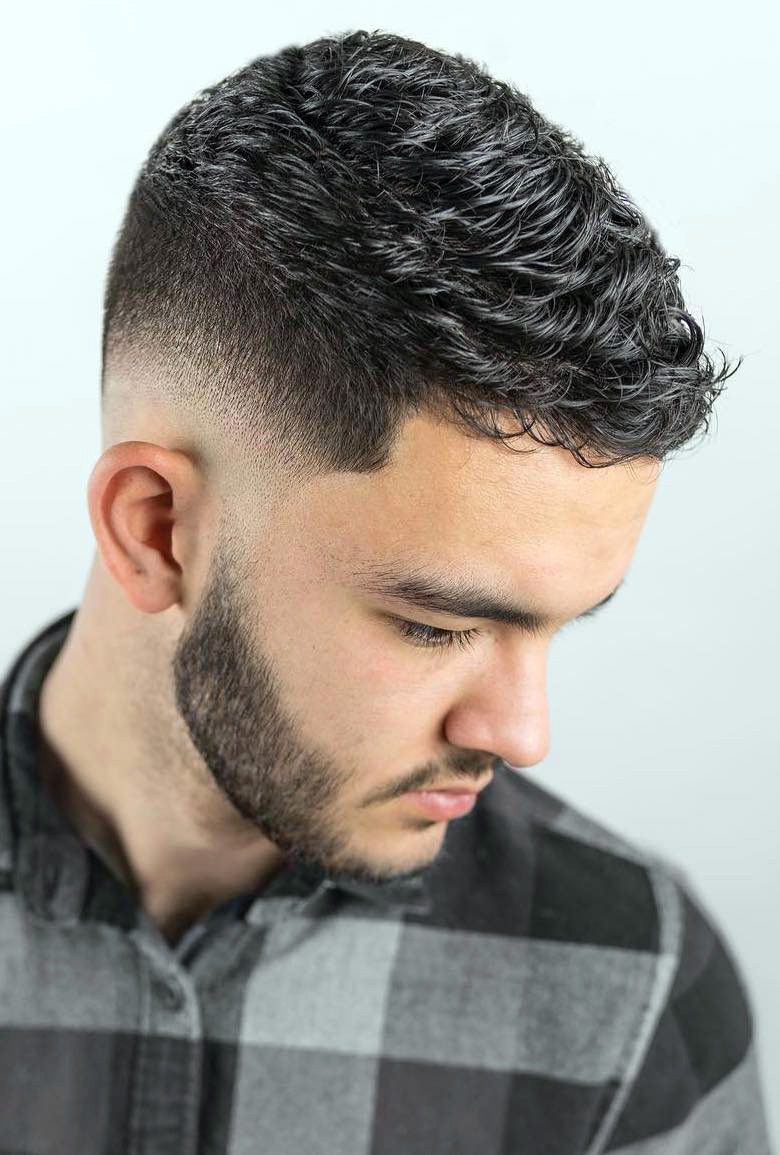 Short Wavy Top with Fine Low Fade