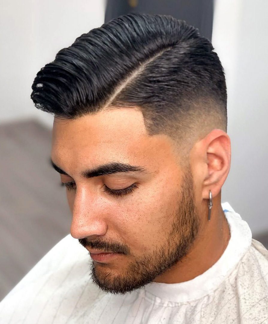 Side Part and Low Fade