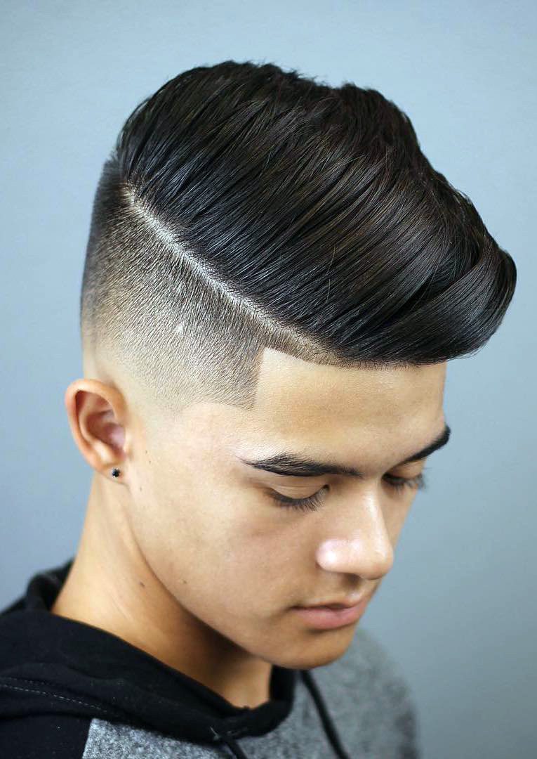 Side Swept Taper Fade