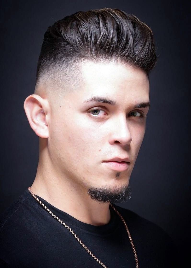 Silky Pompadour with Faded Sides