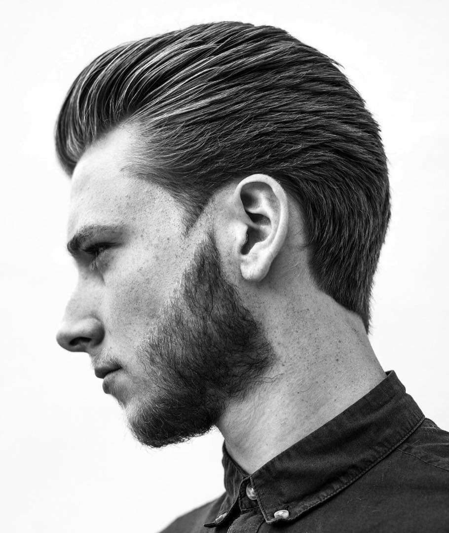 Fancy Temple Shave with Layered Slicked Back