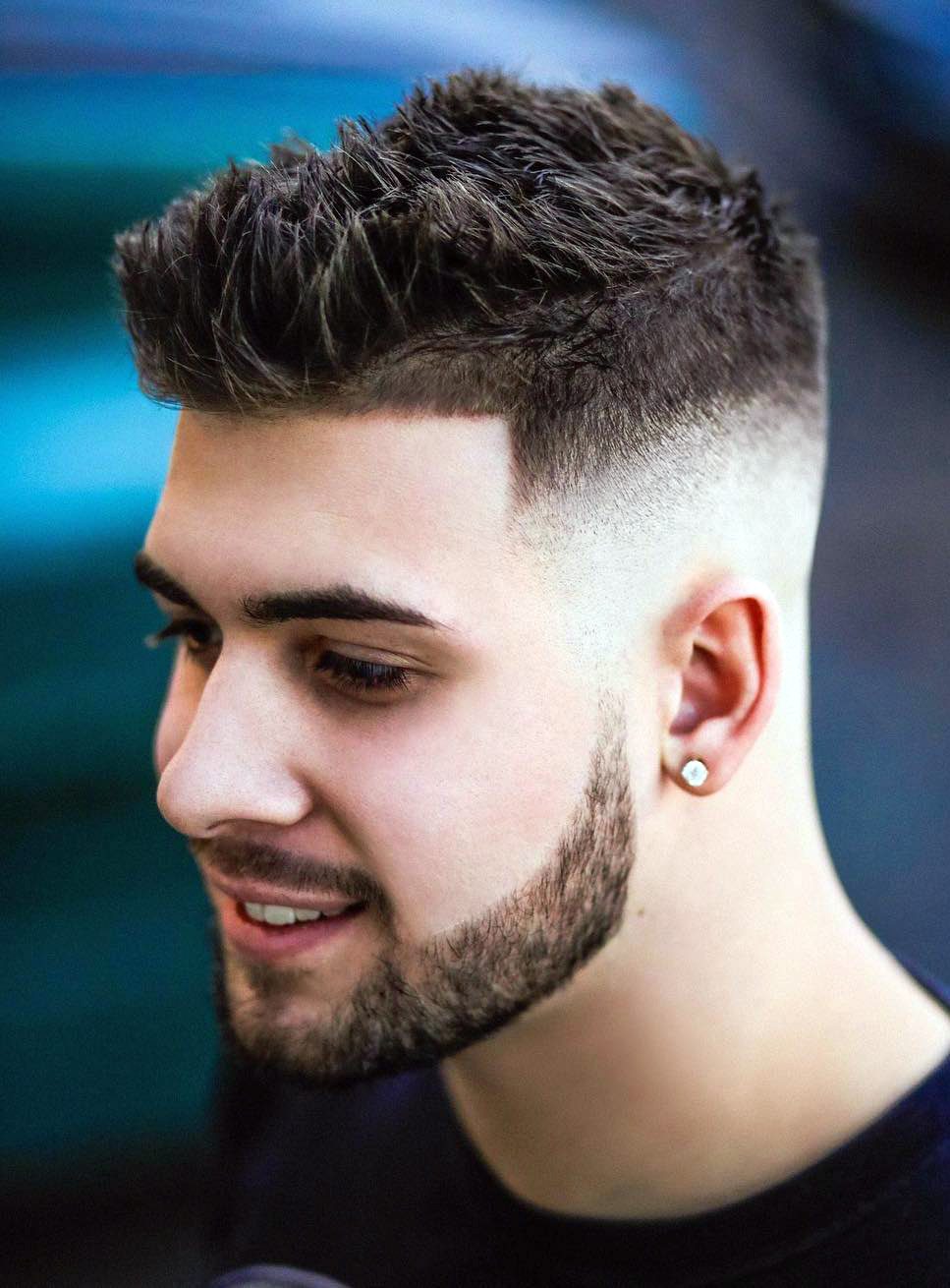 Straight Mid Fade with Straight Up Top