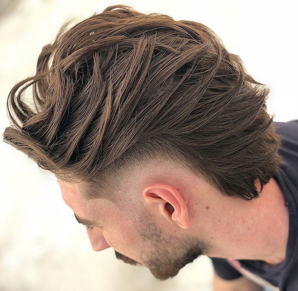 Styled Mullet and Drop Fade