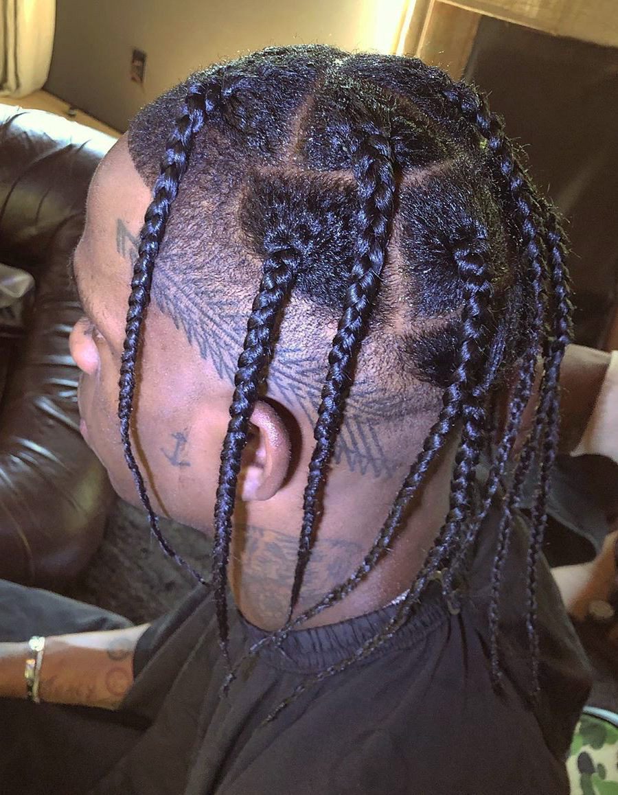 Tattoed Siides wiith Sharp Braids