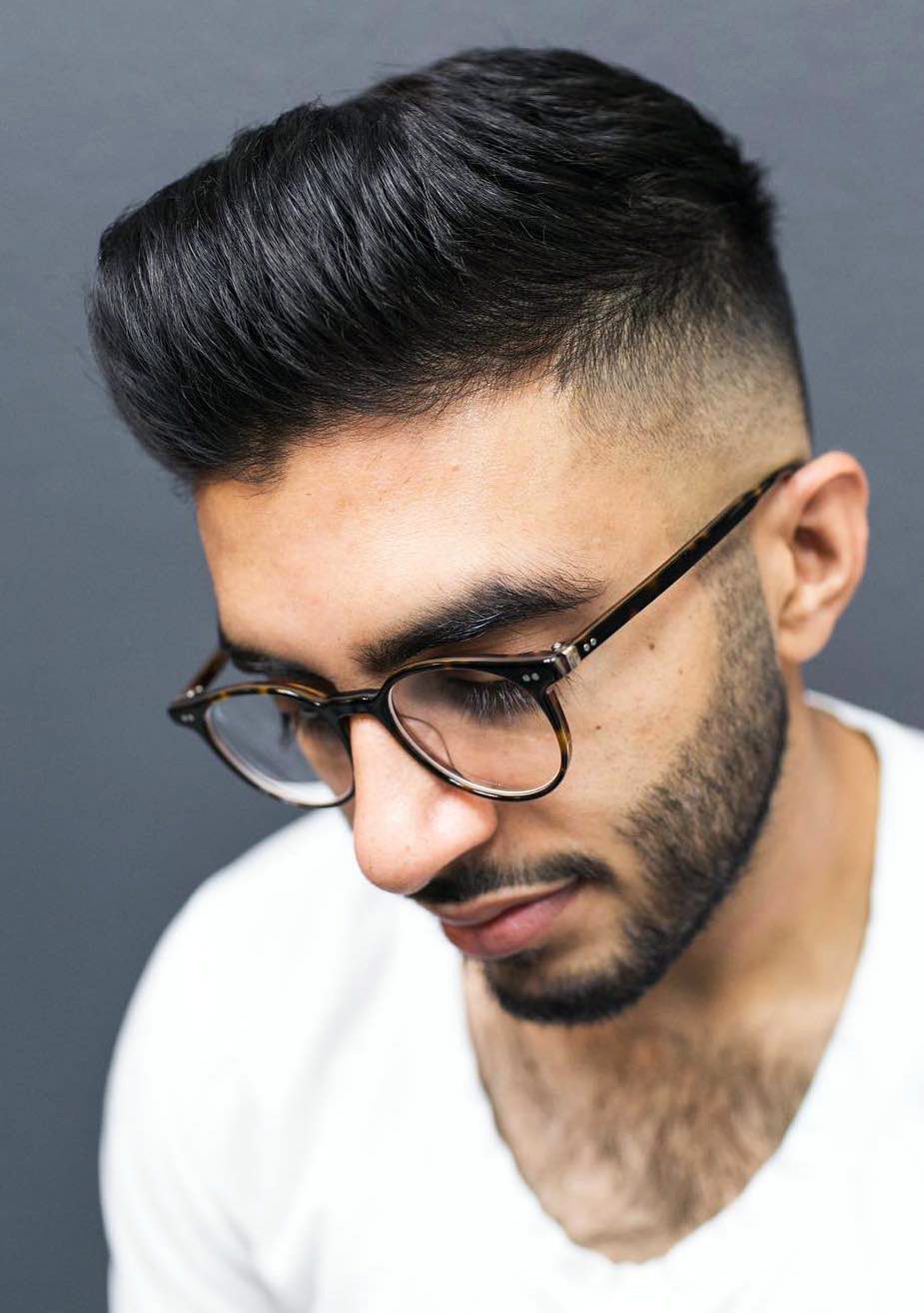 Thin Hair Fluffy Pompadour with Faded Sides
