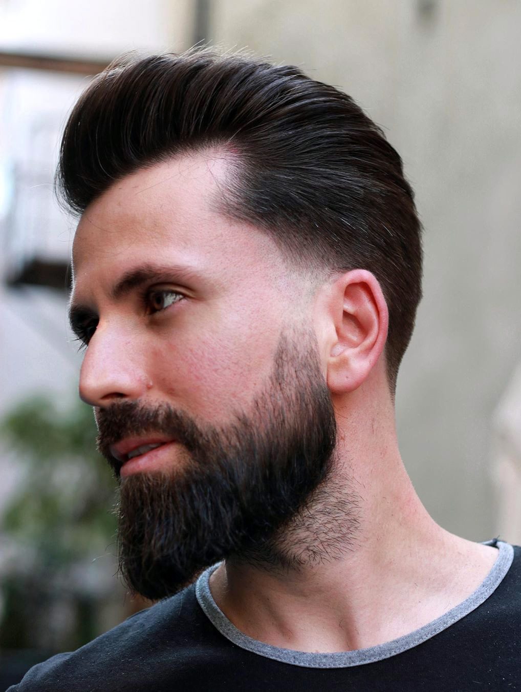 Thin Haired Pompadour with Temple Taper