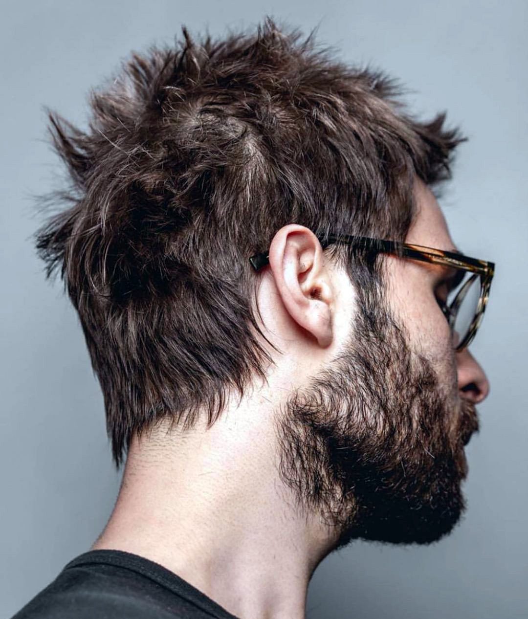 Tossed Hair with Thick Beard