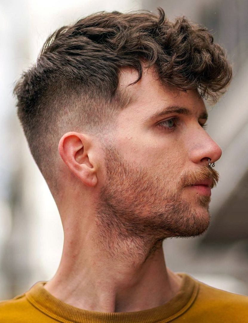 Trendy Curled Top and Mid Fade