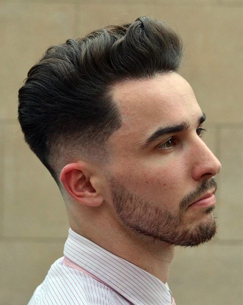 Wavy Pompadour with Drop Mid Fade