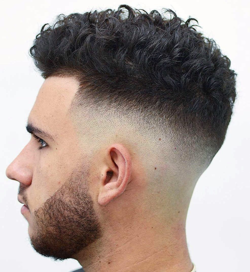 High Fade with Curly Top