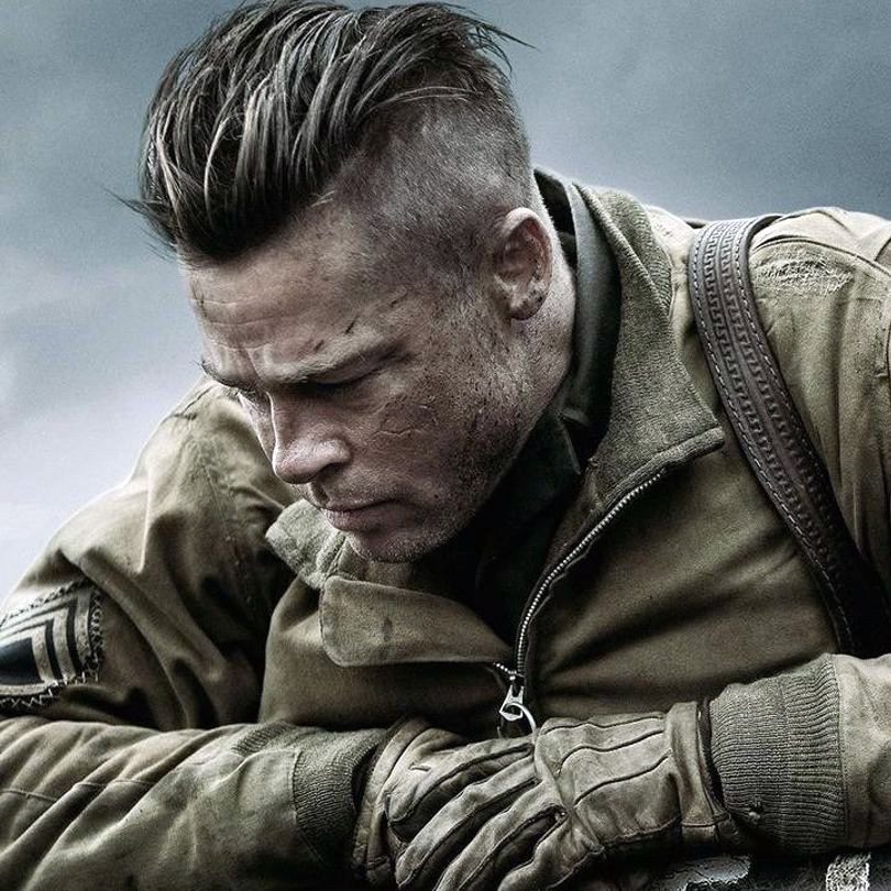 brad pitt fury hair