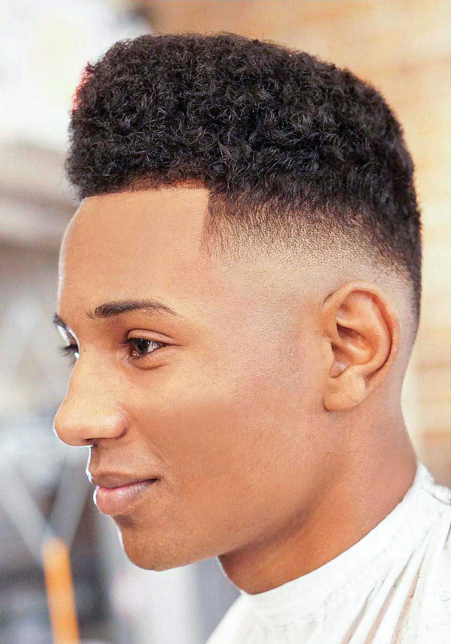 High top afro with fade