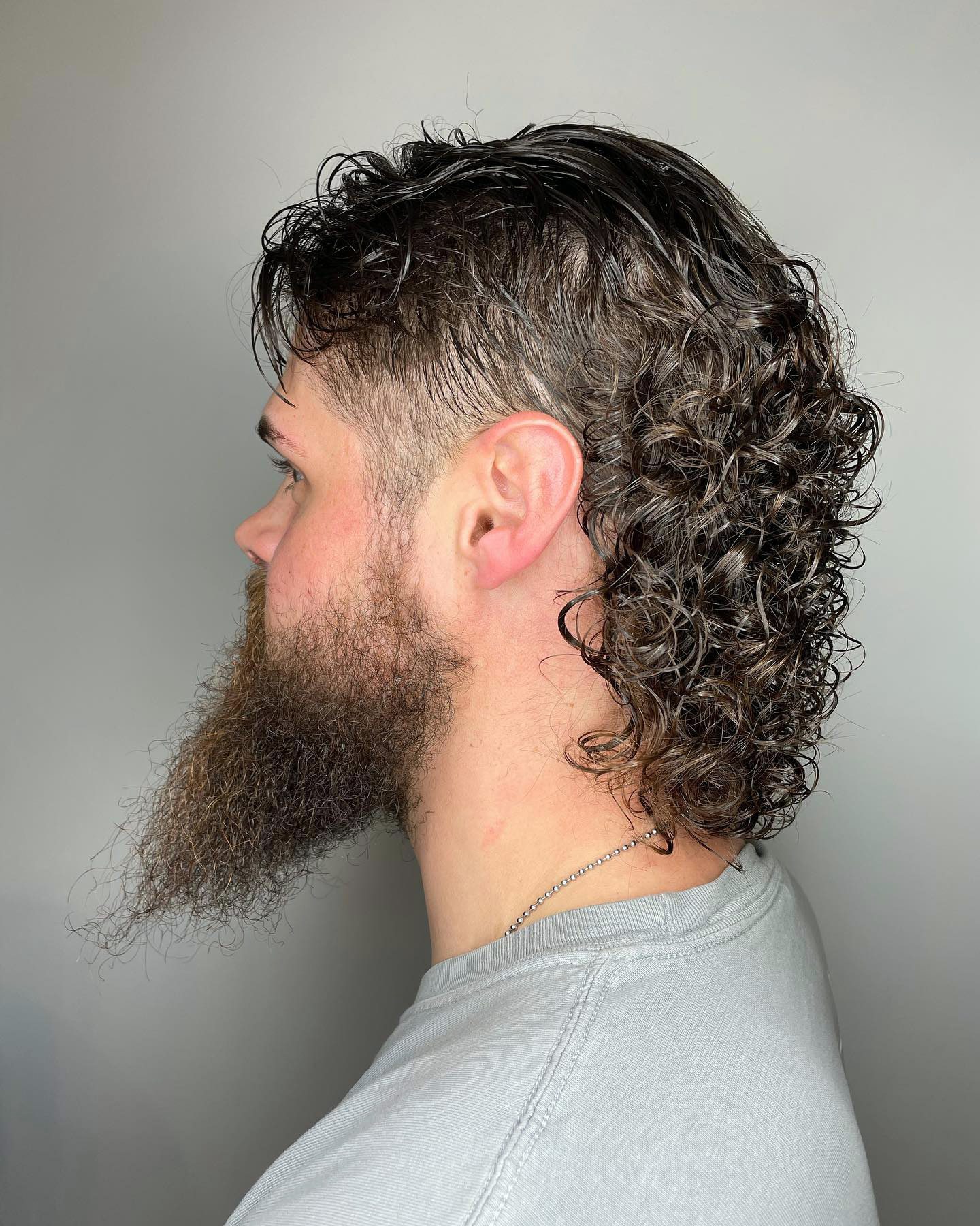Perm Mullet With Beard