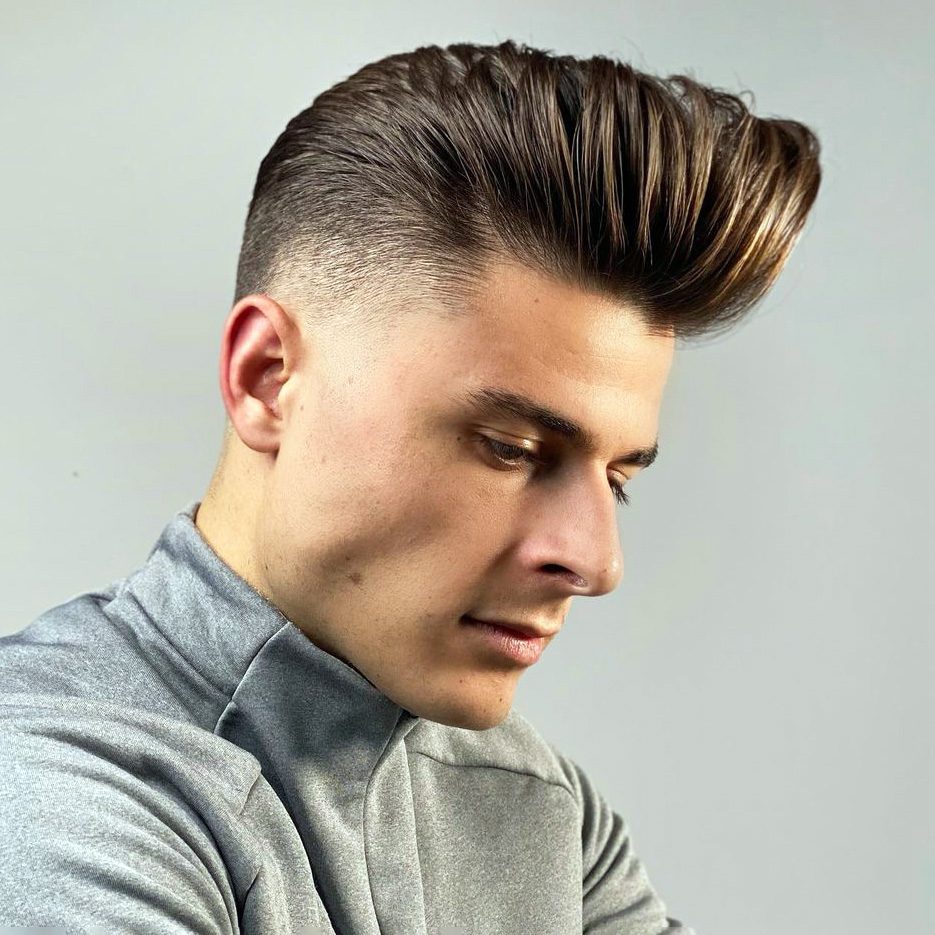 Modern Pompadour mens haircut - YouTube